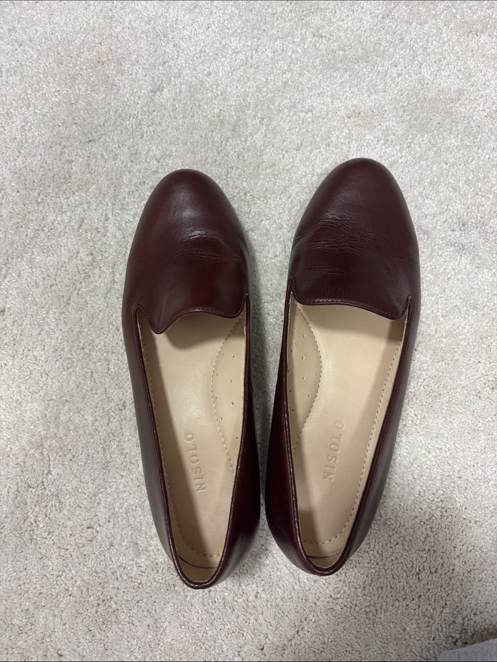 Nisolo Maroon Leather Smoking Slipper Oxblood
